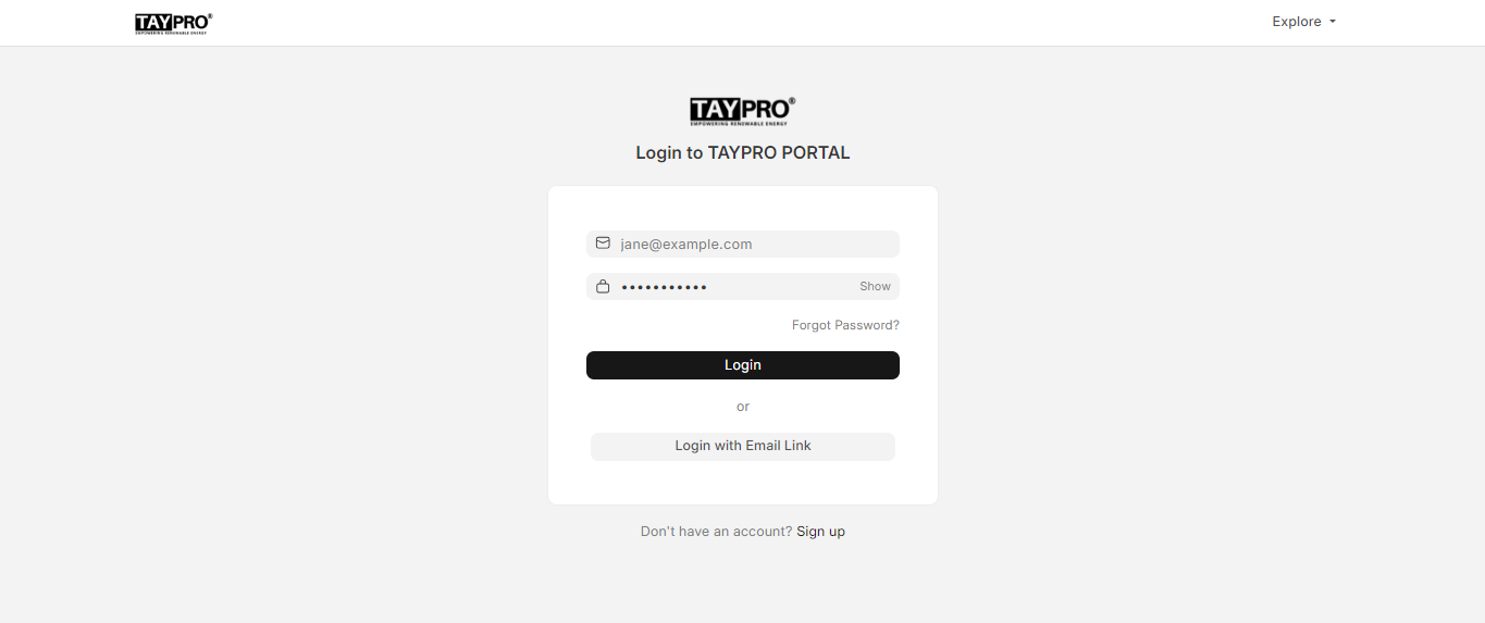 Login Screenshot